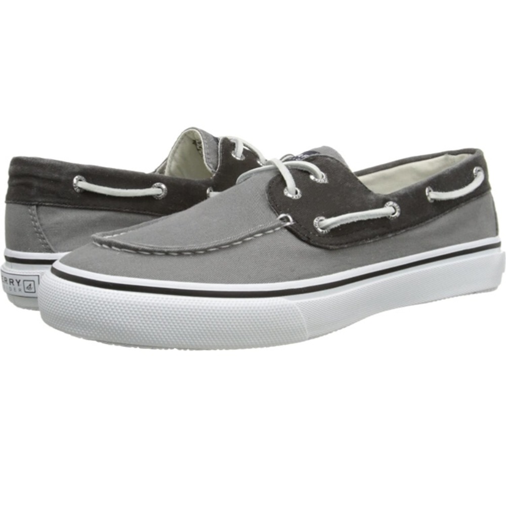 Sperry Men’s Bahama 2-Eye Boat Shoes, Grey/Black